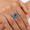 Swiss Blue Topaz Gemstone 925 Sterling Silver Jewelry Handcrafted Ring For Women RR-7-8