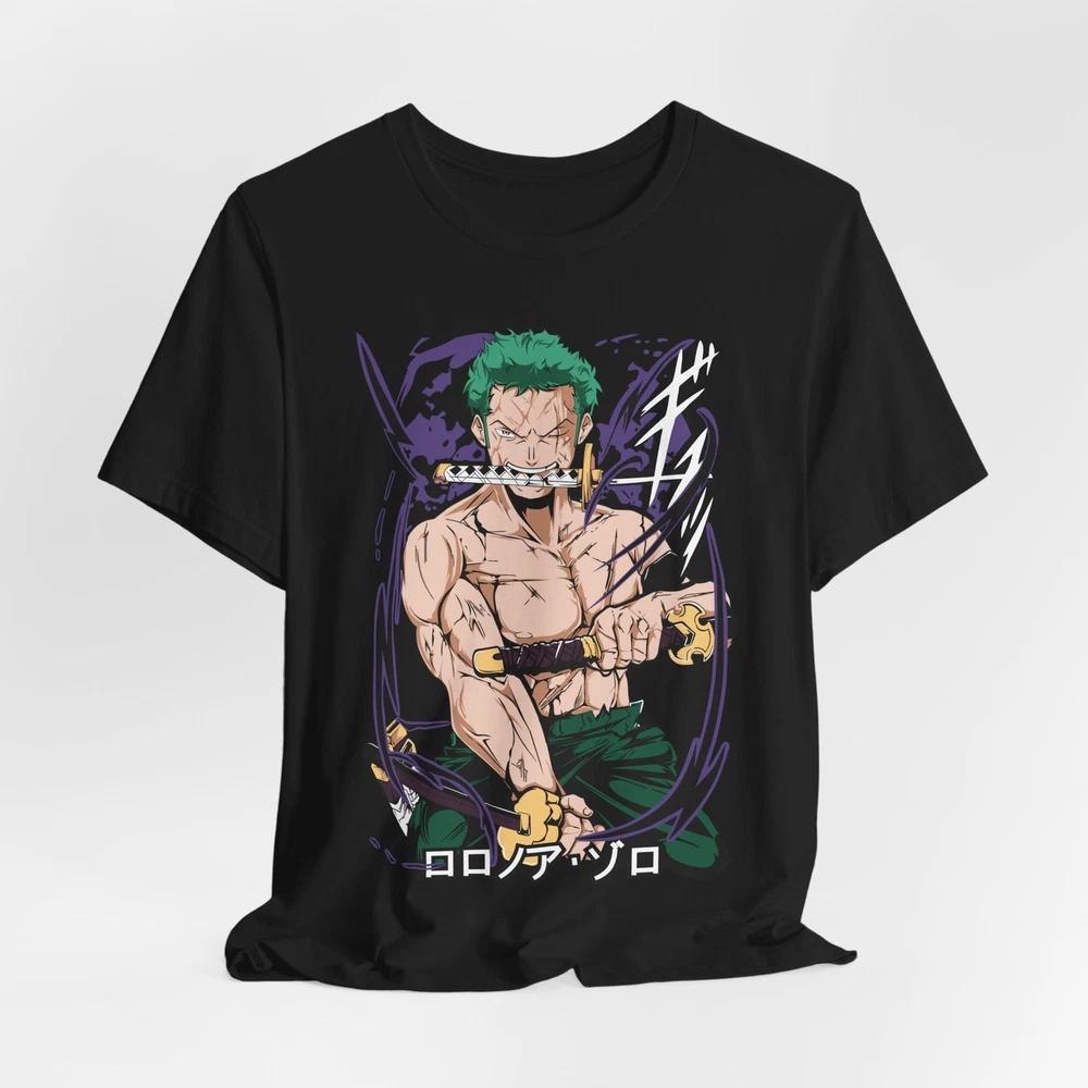 Anime-Inspired Graphic Tee, Cool Casual Wear, Gift for Zoro Fans, Unisex [...] L