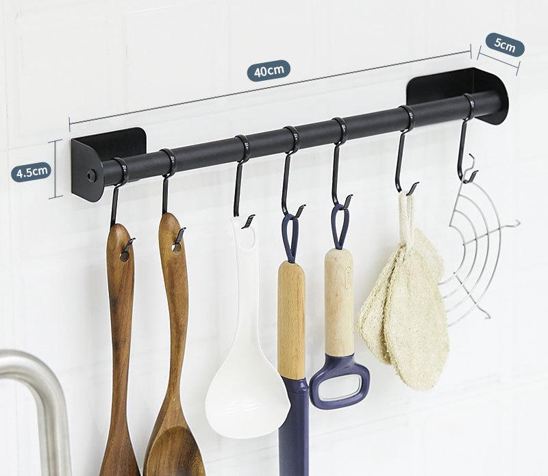 Estantes de almacenamiento para utensilios de cocina, sin perforaciones, de metal, para montar en la pared, para espátulas, cucharas, organizadores, toalleros para el baño y el hogar.
