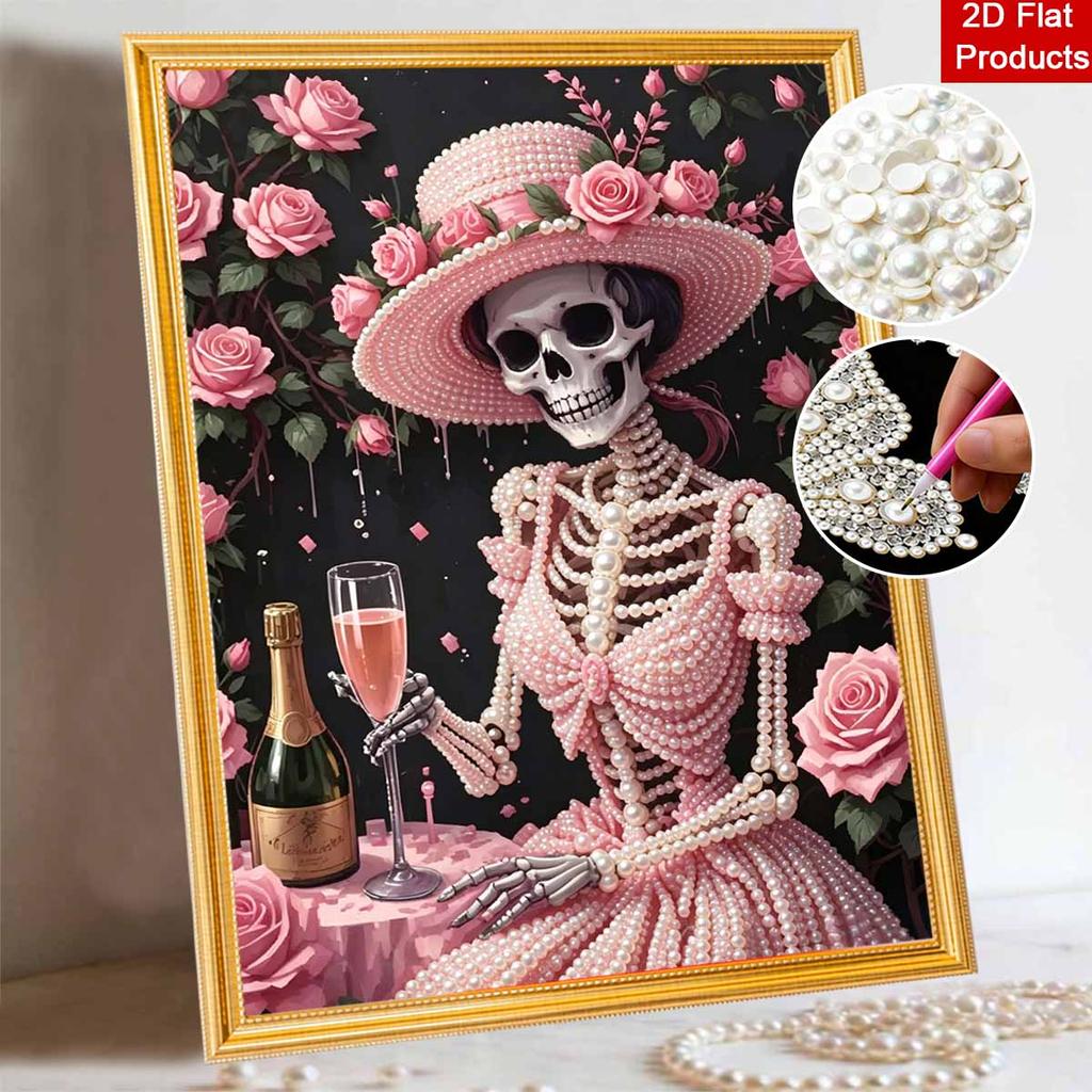 Halloween Pearl Painting Art Full Pearl Elegant Vintage Floral Aesthetic Handmade Diy Home Decorations