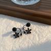 Simple Flower Ear Studs Light Luxury Ladies U-shaped Earrings Crystal Flower Earrings  Girl
