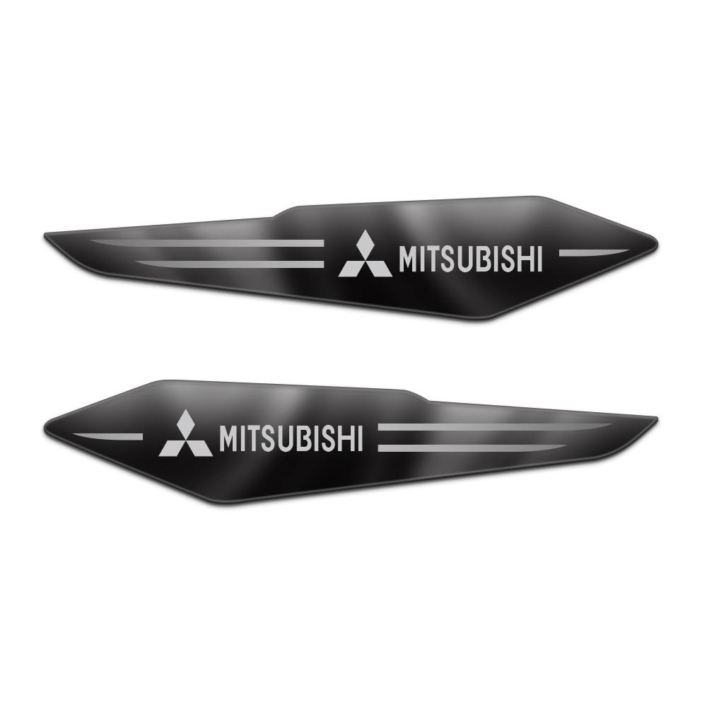 2Pcs Car Styling 3D Metal Auto Door Car Body Fender Decoration Stickers For Mitsubishi ASX Lancer Pajero Sport Attrage Mirage