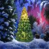 Glass Christmas Tree Ornament with Timer LED Glow Battery Operated Holiday Ambiance Light Seasonal Home Decor