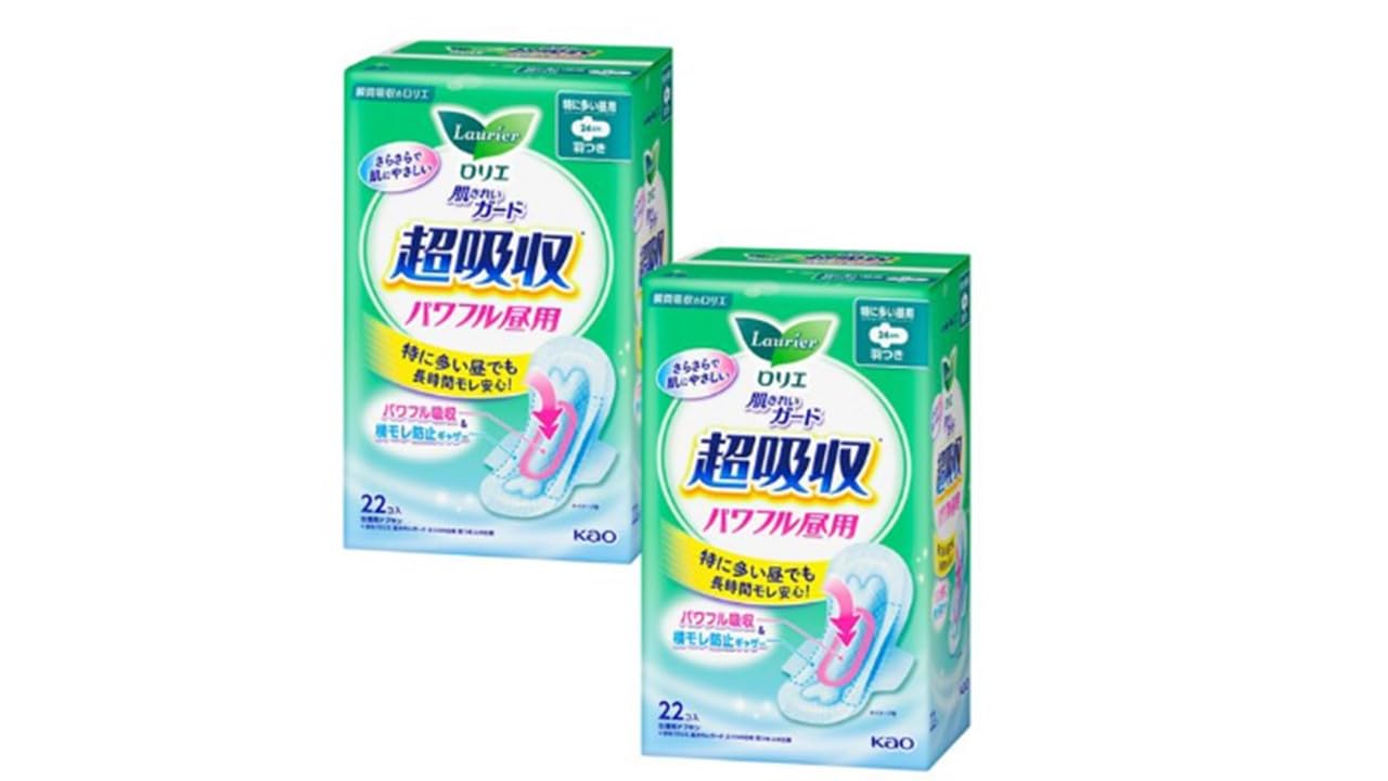 

Kao Laurier Skin Clean Guard Супервпитывающие Мощные Дневные с Крылышками 24см 22 Штуки x 2 Упаковки Для Обильных Дней [Оптовая Покупка]