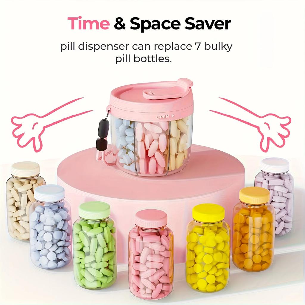 Large Capacity Plastic Medicine Box Portable Storage Box Waterproof Travel Pill Organizer for Tablets and Capsules Food Grade