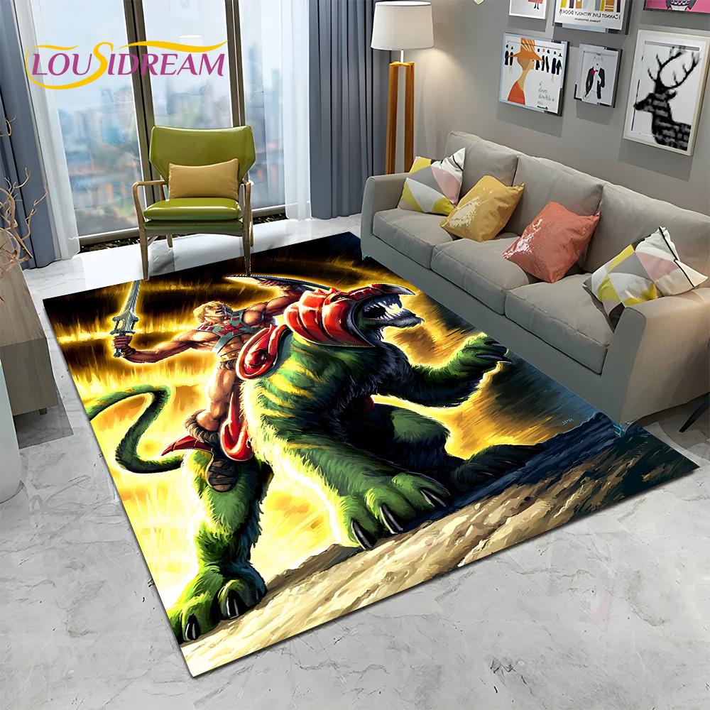 3D Retro Cartoon He Man Masters of Universe Carpet Rug for Home Living Room Bedroom Sofa Doormat Decor,kid Area Rug Non-slip Mat