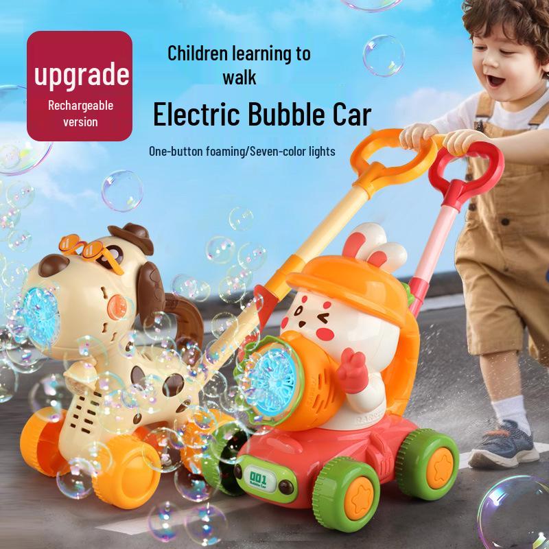 2025 Handheld Automatic Bubble Machine Toy for Kids – Outdoor Push Cart Bubble Blower