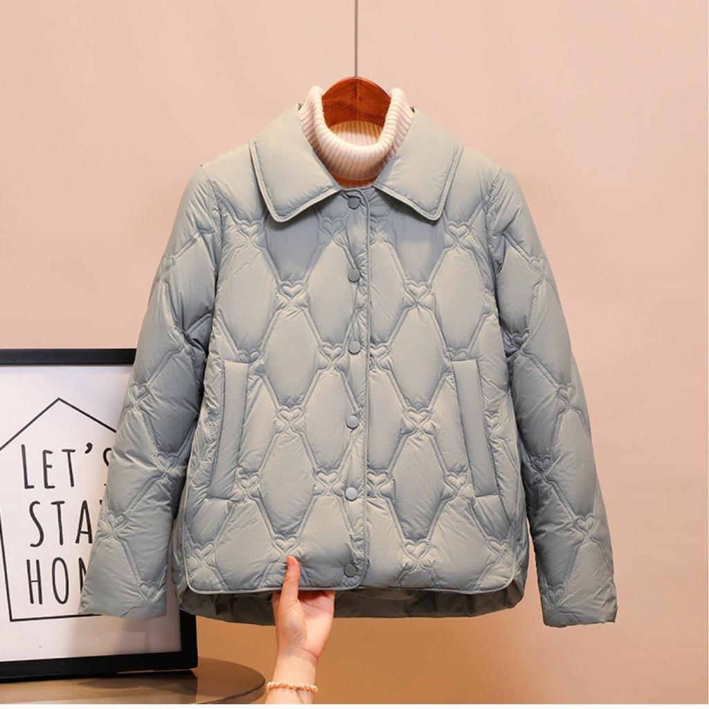 Duck @light and thin short down jacket women's new model small autumn and winter loose fashion solid color women's coat