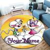 Diddl Custom Name Round Area Rug,Carpet Rug for Living Room Bedroom Sofa Playroom Decor,Non-slip Floor Mat