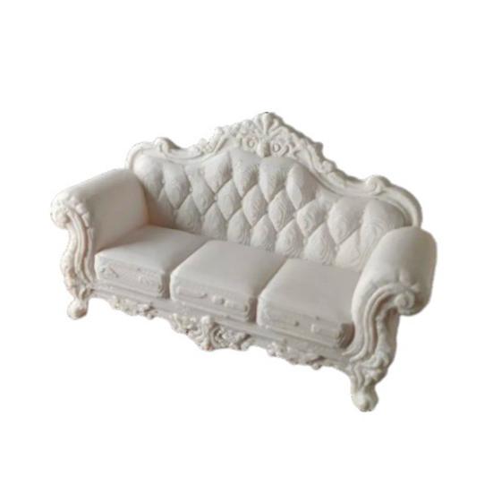 Miniature Vintage Sofa for Dollhouse, Mini Retro Couch Figurine, Tiny Lounge Chair Model, 1/12 Scale Dollhouse Furniture Decor Accessories