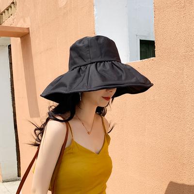 New Summer Black Rubber Sunshade Hat for Outdoor Travel, Foldable and Shaped Sun Hat, Fisherman Hat
