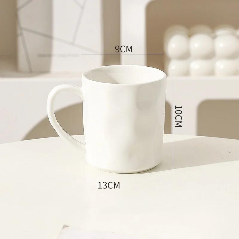 Simple Solid Color Ceramic Mug Household Large Capacity Juice Milk Cup Afternoon Tea with Handle Coffee Cups Tableware