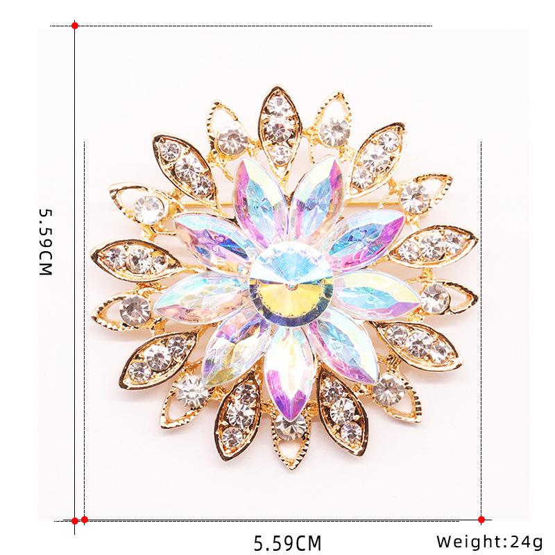 Weiman High Quality Beautiful AB Crystal Daisy Flower Brooches for Wedding or Dress Trimmings Pins