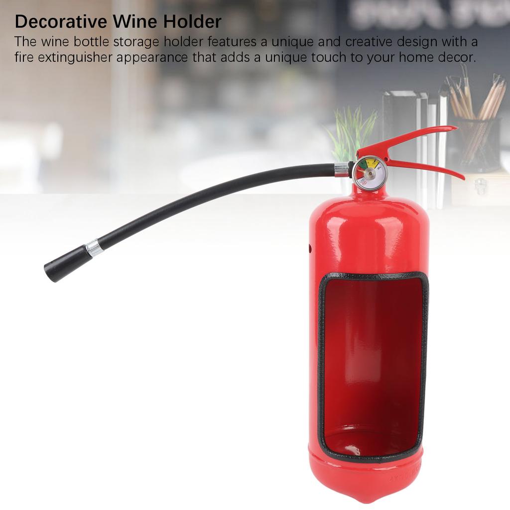 Fire Extinguisher Wine Bottle Holder Decorative Iron Tabletop Fire Extinguisher Wine Bottle Storage Holder Small Bar for Home