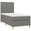 3142234 vidaXL Lit à sommier tapissier avec matelas Gris foncé 100x200cm Tissu