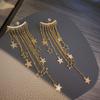 Exquisitos Pendientes Largos con Borla de Estrella para Mujer Moda Estrella Luna Cadena Larga Pendientes Niñas Fiesta Joyería Diaria Accesorios