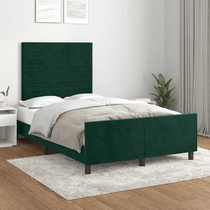Maison Exclusive - Cadre de lit sans matelas vert foncé 120x200 cm velours