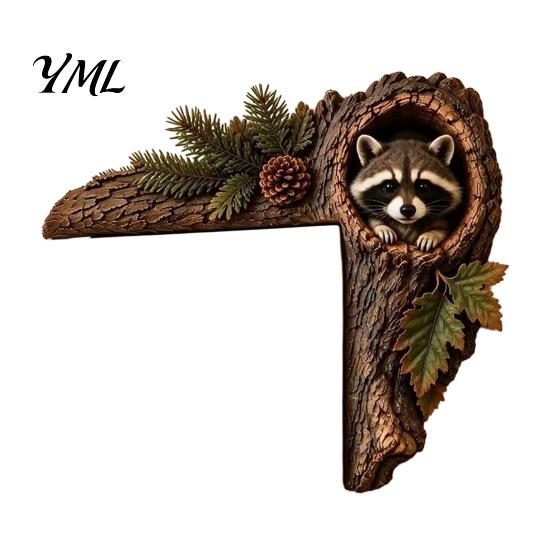 Decorative Accents for Reading Nooks Chipmunk Tree Door Topper, Squirrel Owl Wooden Frame Sign, Funny Whimsical Woodland Decor Animals Corner