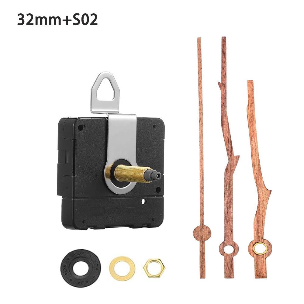 Silent DIY Cross-Border Long Shaft Clock Movement with Walnut Wood Hands - 4 Styles Available