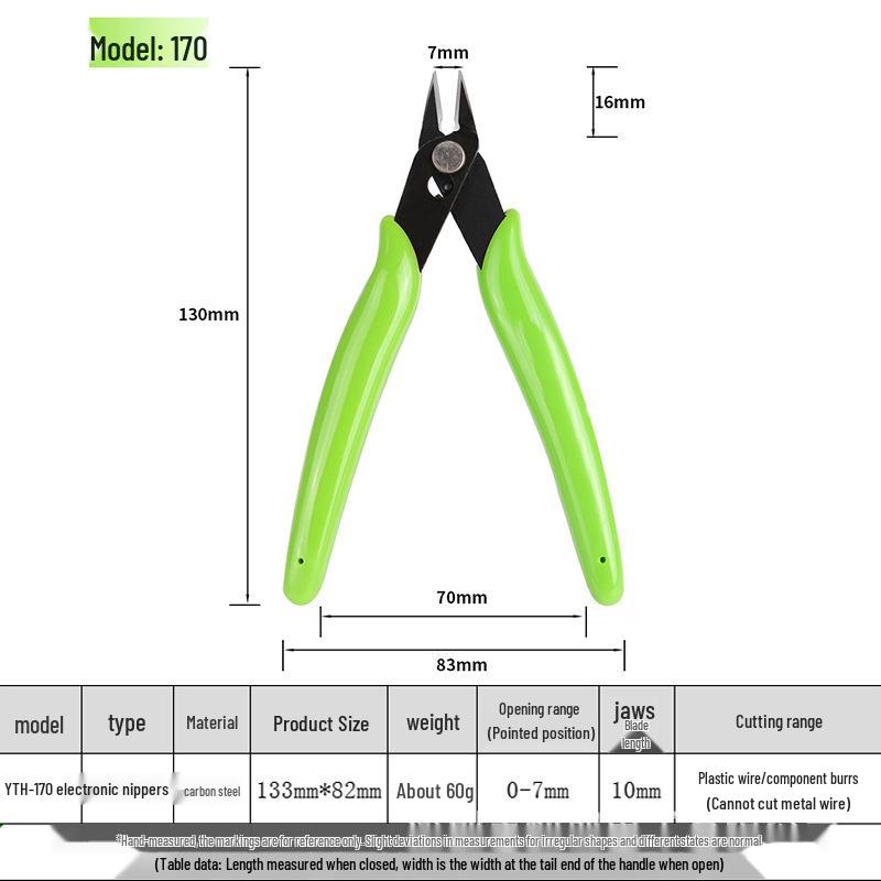 YTH-170 Carbon Steel Diagonal Cutting Pliers with Pointed Nose