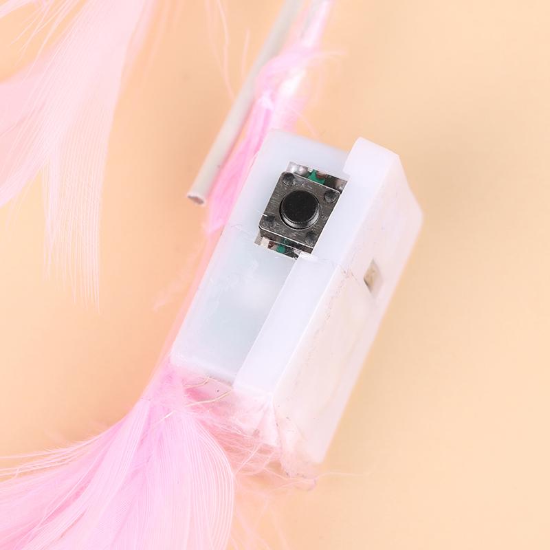 Led Feather Wreath Crown Light-Up Luminous Headdress For Women Girls Wedding Christmas Glow Party Decoration