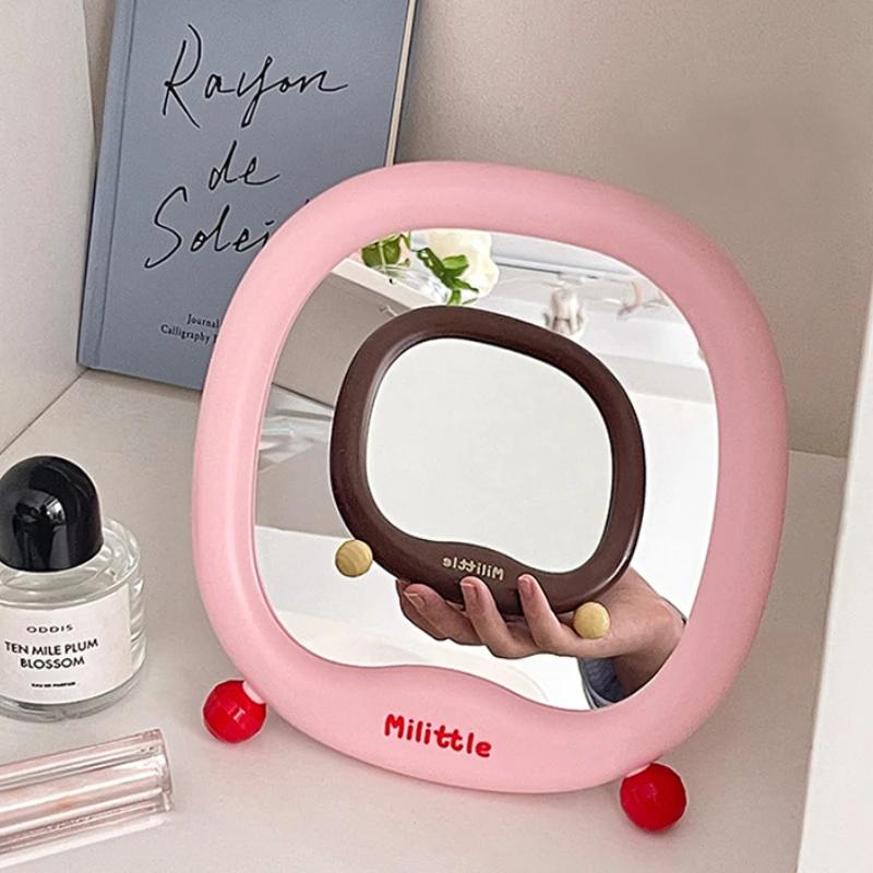 Kawaii Little Tail Makeup Mirror Cute Portable Desktop Mirror for Student Dormitory INS Style Decorative Mirror Bedroom Decor