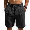 Men's Casual Shorts Cotton Elastic Waist Shorts Drawstring Summer Lightweight Shorts for Men Linen Casual Beach Vacation Yoga Golf Shorts with Pockets