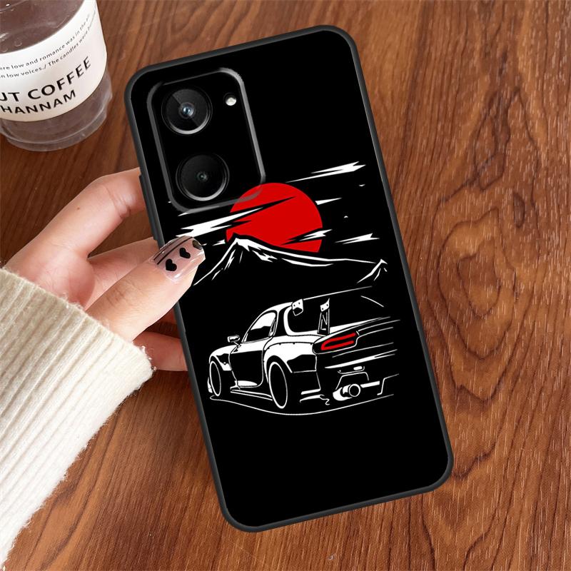 

Japan JDM Sports Cars Male Men For Realme GT6 GT7 Pro 10 11 12 13 14 15 Pro Plus C55 C71 C65 C63 C61 C53 C67 C35 C75 Case Realme 12 Pro