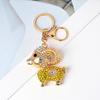 2027 Year of the Sheep Rhinestone Keychain: Chinese Style Sheep Pendant for Women's Bags