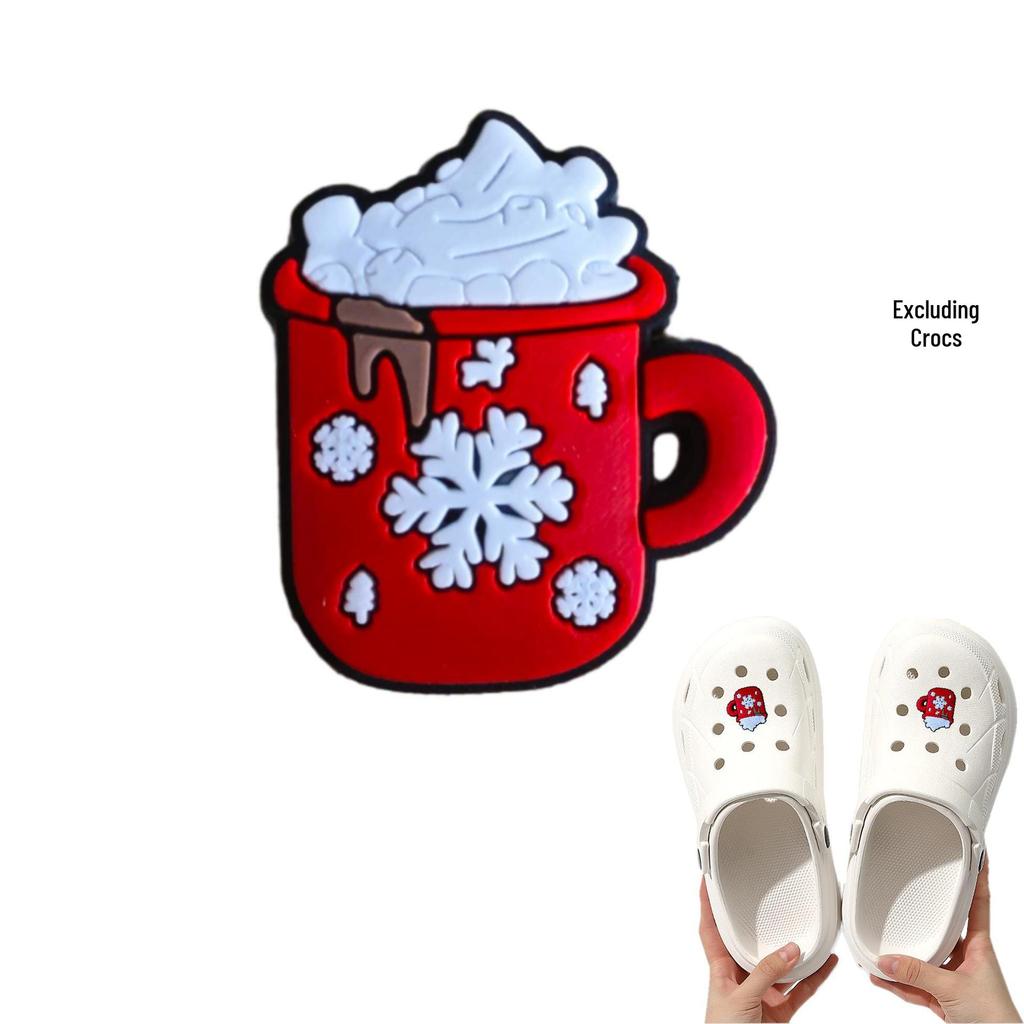 Detachable Christmas Shoe Buckle: PVC Flower Decoration for Hole Shoes