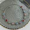 Ethnic Style Colorful Rhinestone Choker Rainbow Clavicle Chain Fashion Love Heart Necklaces  Ladies