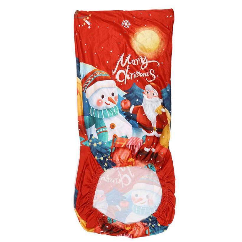 Non Slip Christmas Dining Room Chair Covers Stretchy Washable Xmas Printed Chair Slipcover Protector for Holiday Party Decor