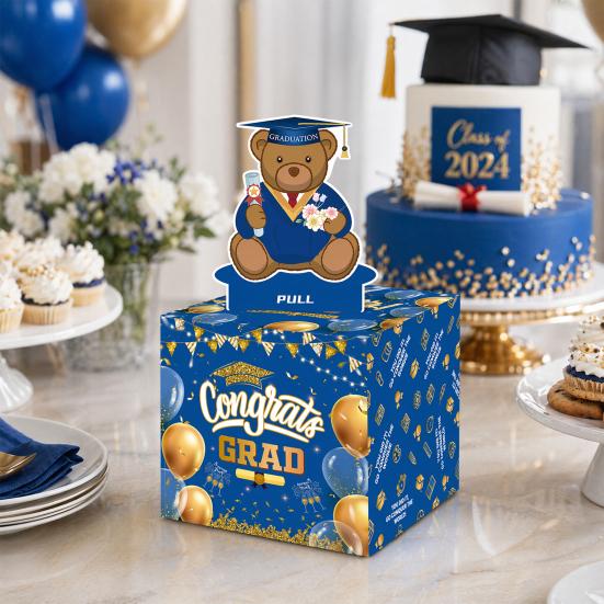 2026 Graduation Money Box for Cash Gift Pull, Congrats Grad Surprise Money Holder with Pull Out Card, Class of 2026 Graduation Gift for Party Supplies