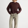 Crew Neck Pullover Loose Sweater Autumn and Winter New Solid Color Versatile Knitted Sweater Top Women's Clothing