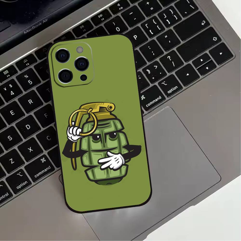 

FUNNY G-Grenade Phone Case For iPhone 17,16,15,14,13,12,11 Plus,Pro Max,XS,Soft Silicone Black Cover iPhone13PRO