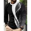 T-Shirt for Men Gradient Flame 3D Print Long Sleeve T Shirt Oversized Pullover Fashion Top Outdoor Lightweight Casual Men's Tops
