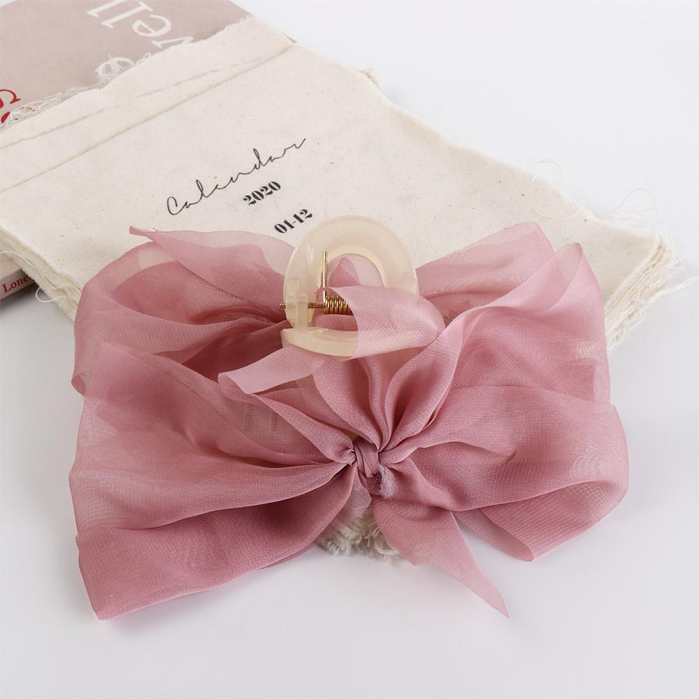 Ponytail Holder Princess Style Mesh Hair Crab Clip Korean Shark Clip Bow Hair Claw Women Hair Clip