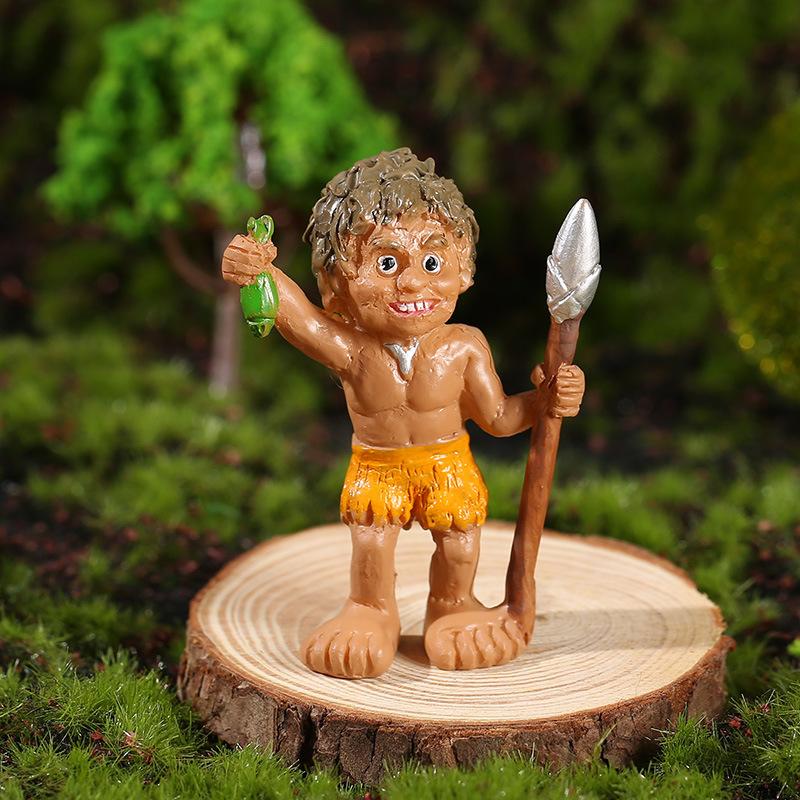 Creative Landscaping Ornaments Antique Primitive Tribe Miniature Scene Primitive Man Model
