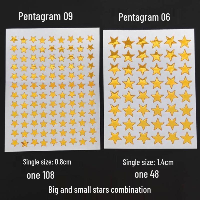 Golden Star and Flower Reward Stickers for Children - Ideal for Kindergarten Praise