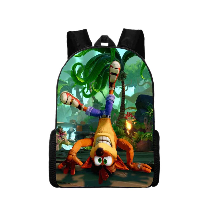

Crash Bandicoot Аниме Мультфильм Мультфильм Окружающий Детский Школьный Рюкзак Ученики Начальной и Средней Школы Рюкзак Большой Вместимости