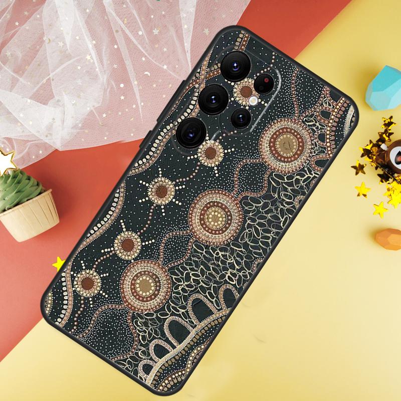 Aboriginal Kunst Druck Handyhülle Für Samsung Galaxy S25 Ultra S23 FE S21 S20 S22 S24 Ultra S9 S10 Plus Hülle Coque