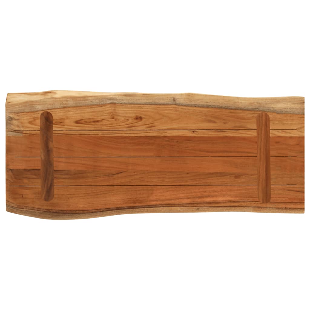 Table Top 80x40x3.8 cm Rectangular Solid Acacia Wood Live Edge
