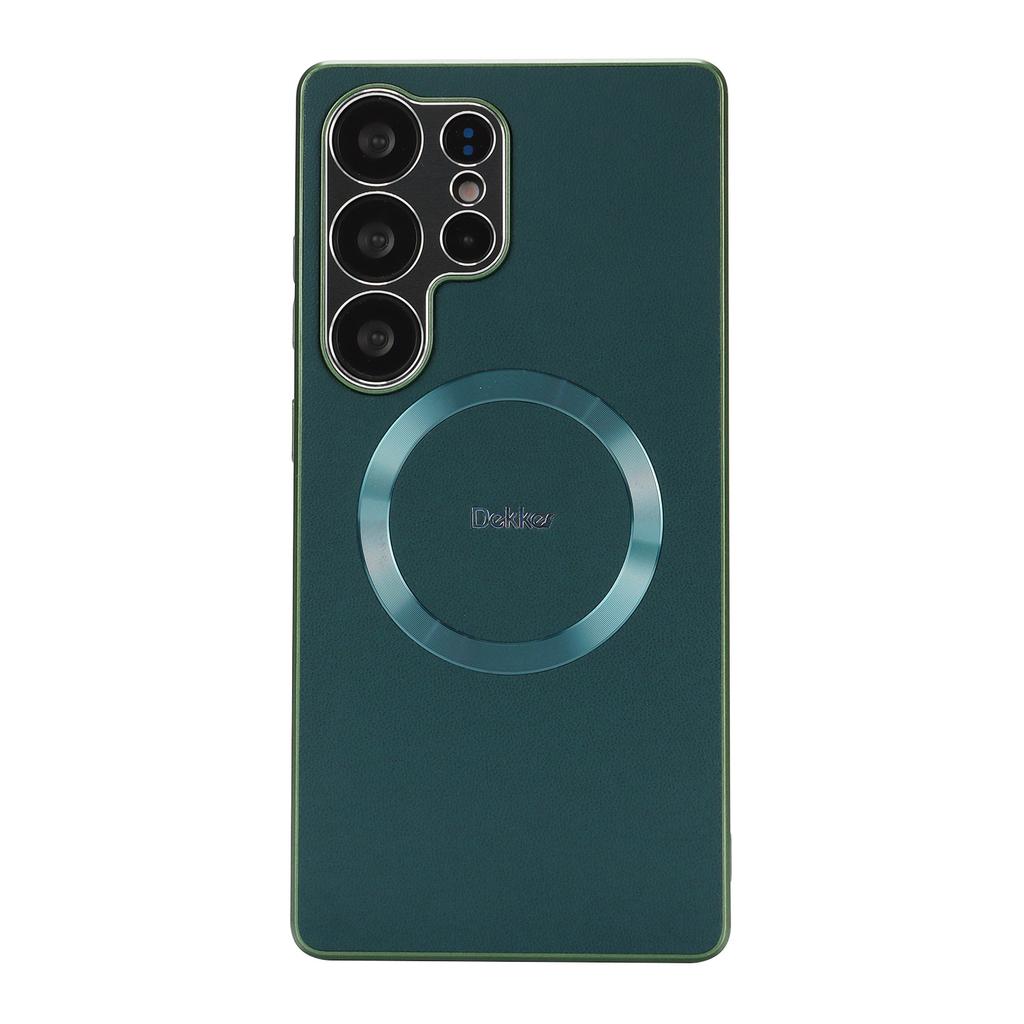 Plain Leather Magnetic Mobile Phone Case Is Suitable for Samsung S25ULTRA Fine Hole Lens Protection S24 High-end Light Luxury Protective Case