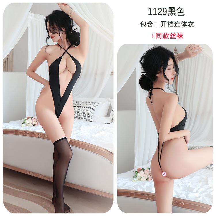 Sexy lingerie female sexy hollow lace-up free onesie hot uniform seduction pajamas