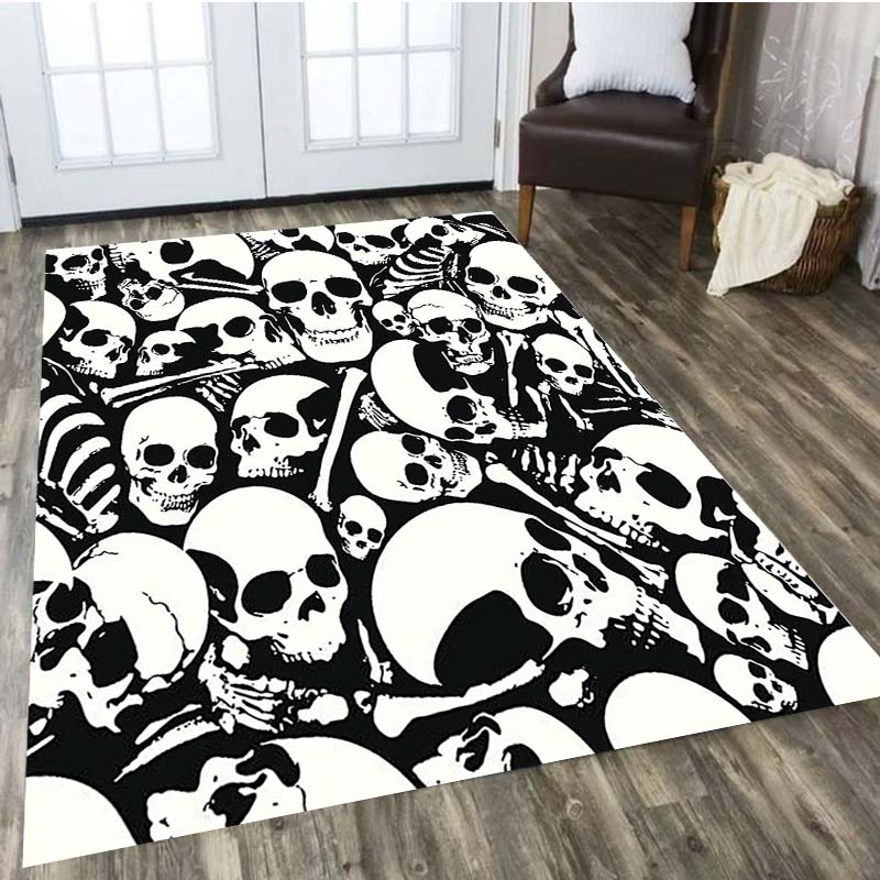 Skull Horror Series Printed Carpet for Living Room Rugs Camping Stranger Things Picnic Mats Anti-Slip E-sports Rug Yoga Mat