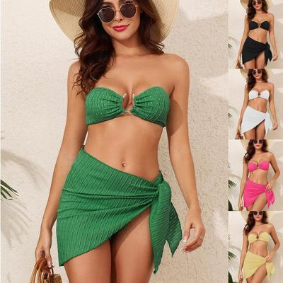 2026 Europäisches & Amerikanisches Sexy Dreiteiliges Push-Up Bikini Set