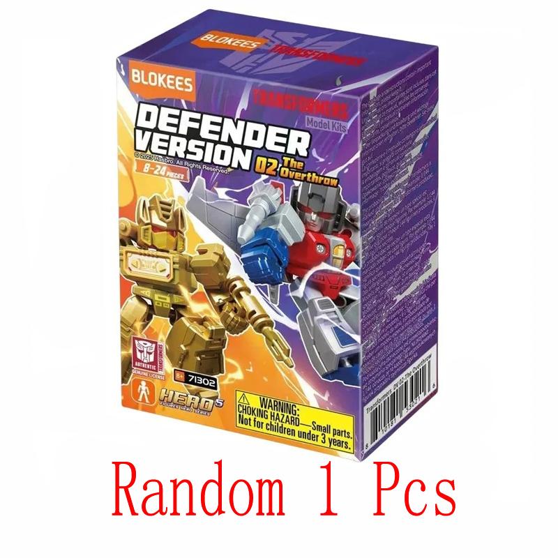 New Blokees Transformation Defender Version Blind Box Rodimus Prime Hot Rod Grimlock Dinobots Blitzwing Action Figures Gifts 4 Poseable Articulated