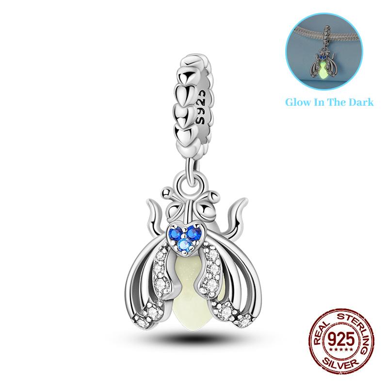 Classic Copper Beads Luminous Firefly Star Chameleon Charms Pendants Fit Original Bracelet Diy Jewelry For Woman