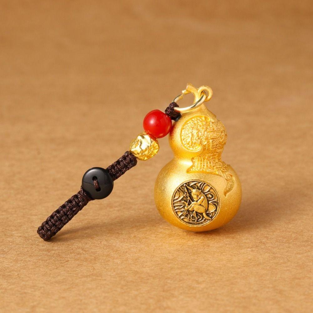 Feng Shui Gourd Rotating Keychain Hanging Car Keychain Creative Zodiac Keychain  Bag Pendant
