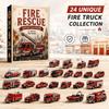 24 Days Countdown Christmas Advent Calendar Acrylic Pendants Fire Truck Pendant  Home Festive Decor
